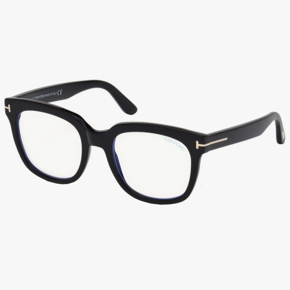 Tom Ford Black Square Optical Glasses with Gold Details - Picture 4 of 11